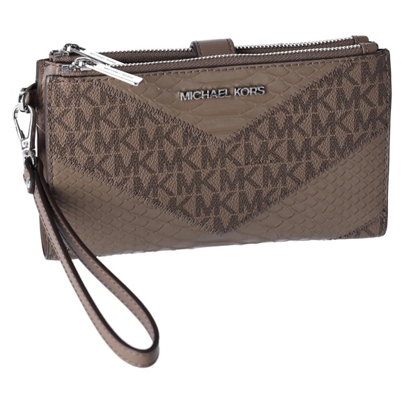 Michael Kors Jet Set Travel Large Double Zip Wallet MK Dusk Multi Python - Picture 4 of 6
